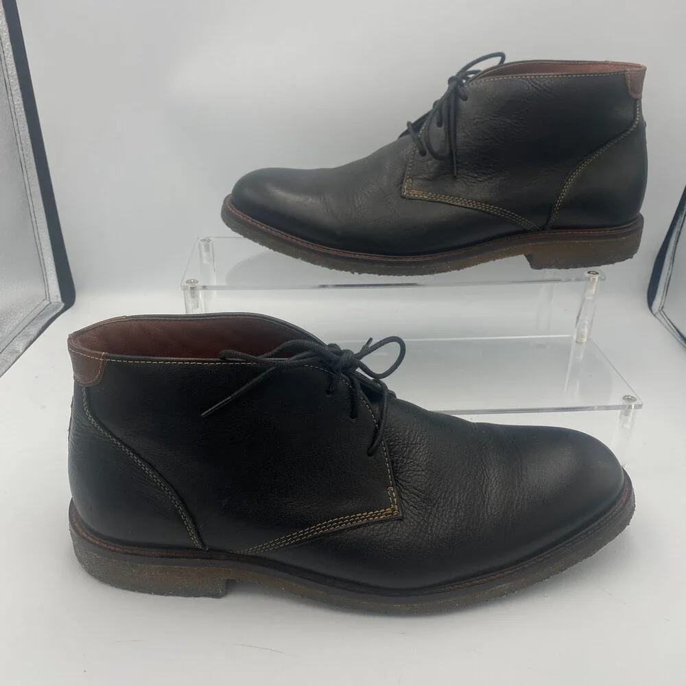 Johnston & Murphy Copeland 25-2021 Men's 11.5 M Boot Black Leather Ankle Chukka